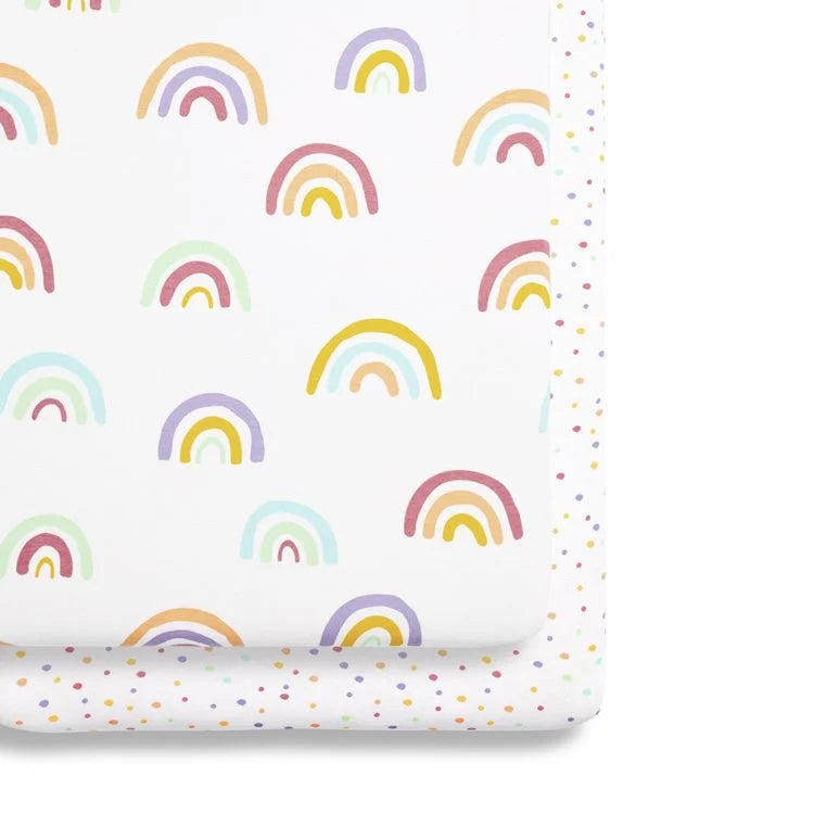 Snuz 2 Pack Crib Fitted Sheets - Colour Rainbow