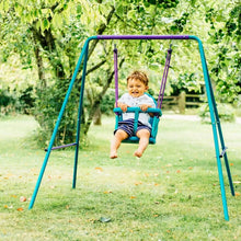 Load image into Gallery viewer, Plum 2 in 1 Swing Set - Purple/Teal
