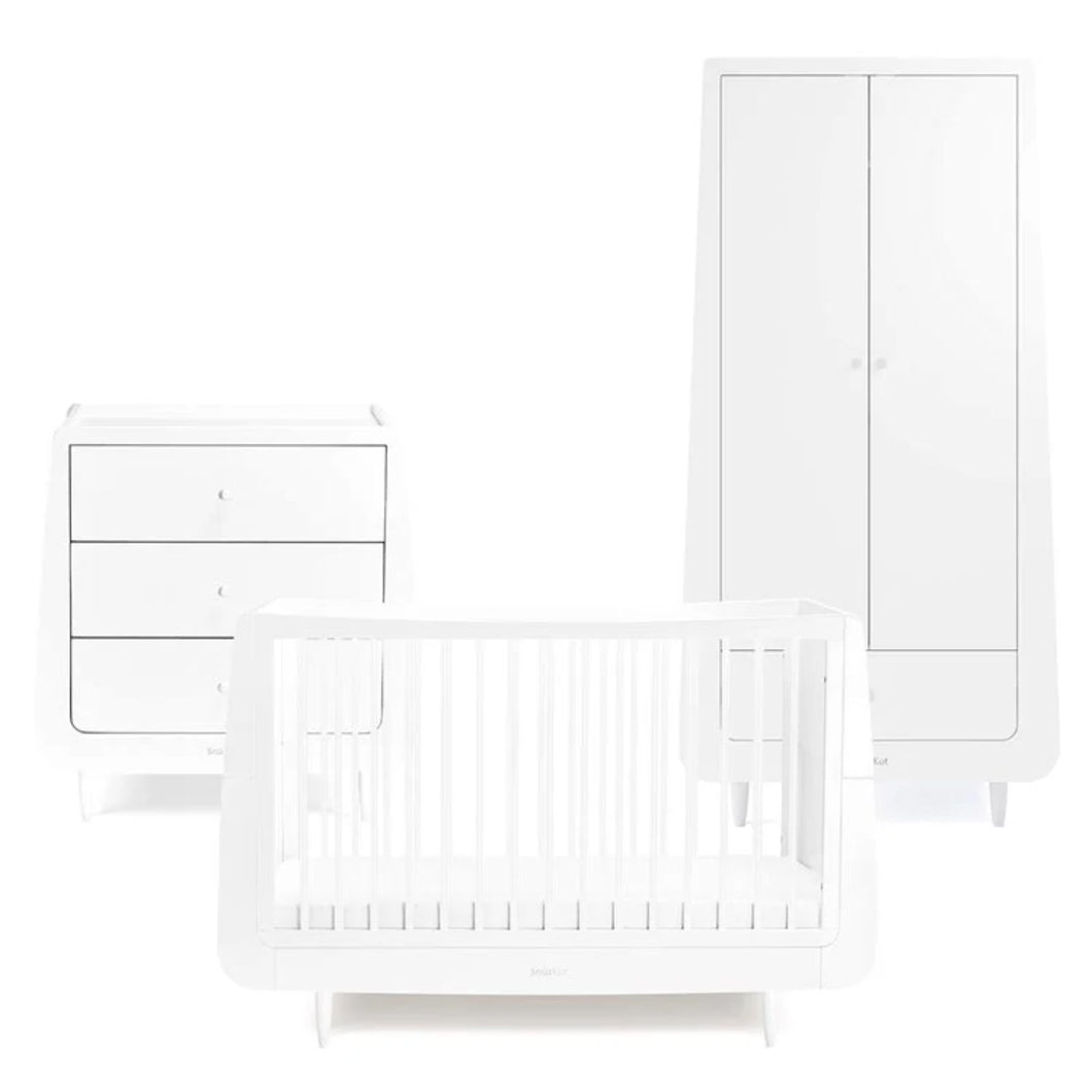Snuz SnuzKot Skandi 3 Piece Nursery Furniture Set - White