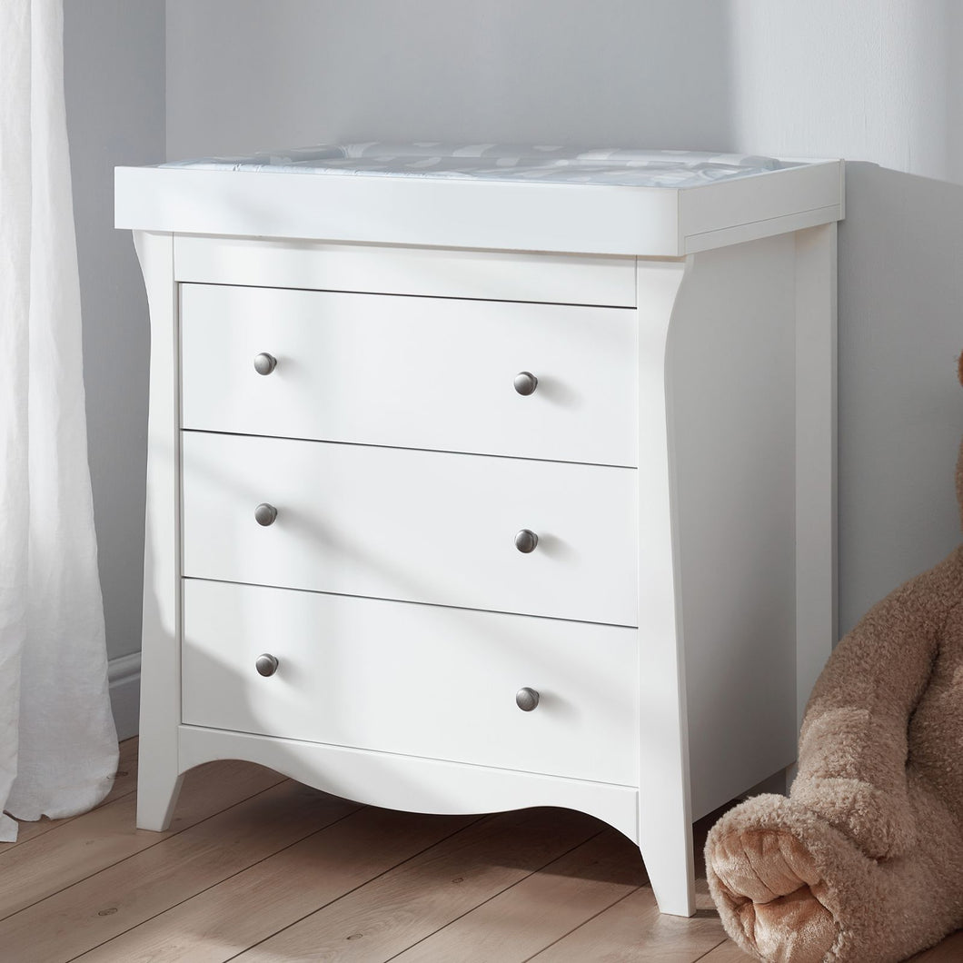 Cuddleco Clara 3 Drawer Dresser & Changer- White