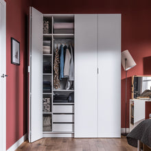 Load image into Gallery viewer, VOX 4 You Bi Fold 4 Door Wardrobe with Built in Drawers - White
