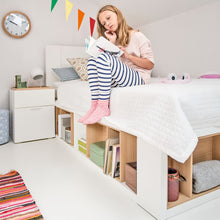 Load image into Gallery viewer, VOX 4 You Bed with Storage Shelves - White (Available in 2 sizes)
