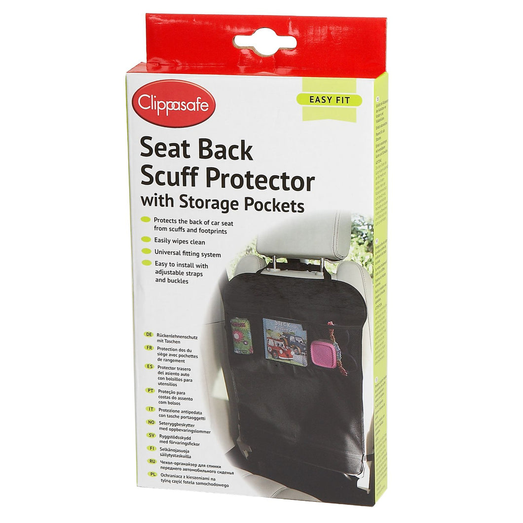 Clippasafe Seat Back Scuff Protector with Storage Pockets