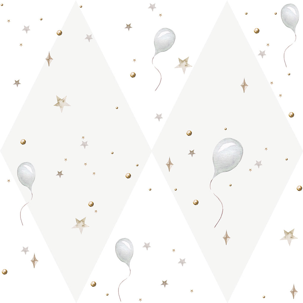 DEKORNIK WALLPAPER - Balloons delicate gray / Toys from the attic - L: 50 x H: 280