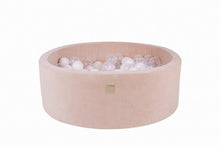 Load image into Gallery viewer, MEOWBABY Round Ball Pit Velvet 30cm - Light Pink (200 Balls White &amp; Transparent)
