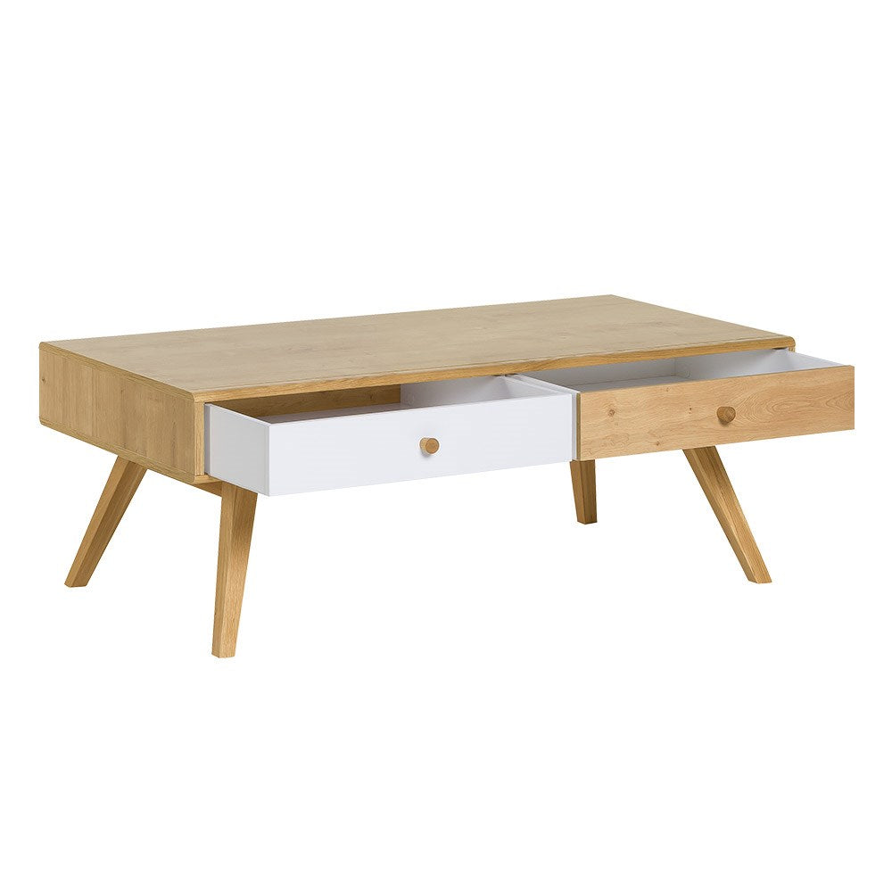 VOX Nature Wooden Coffee Table - White & Oak Effect
