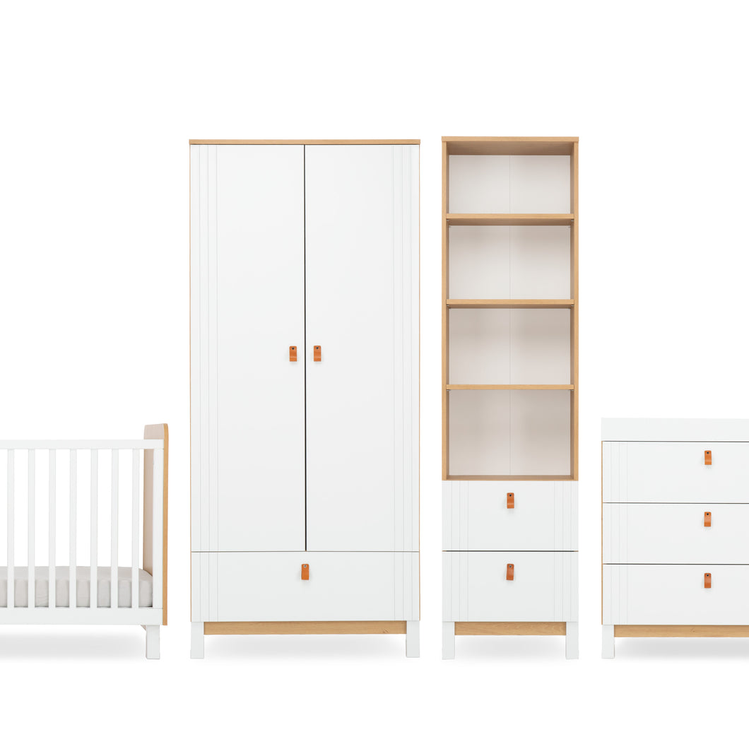 Cuddleco Rafi 4 Piece Nursery Furniture Set - Oak & White