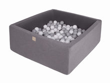 Load image into Gallery viewer, MEOWBABY Medium Square Ball Pit Dark Grey (200 Balls - Grey/White)
