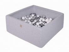 Load image into Gallery viewer, MEOWBABY Medium Square Ball Pit Light Grey (200 Balls - Grey, White &amp; Silver)
