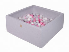Load image into Gallery viewer, MEOWBABY Medium Square Ball Pit Light Grey (200 Balls - Light Pink, Pearl White &amp; Grey)
