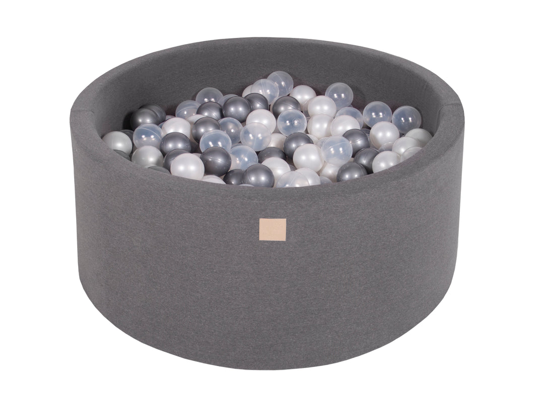 MEOWBABY Round Foam Ball Pit Cotton 40cm - Dark Grey