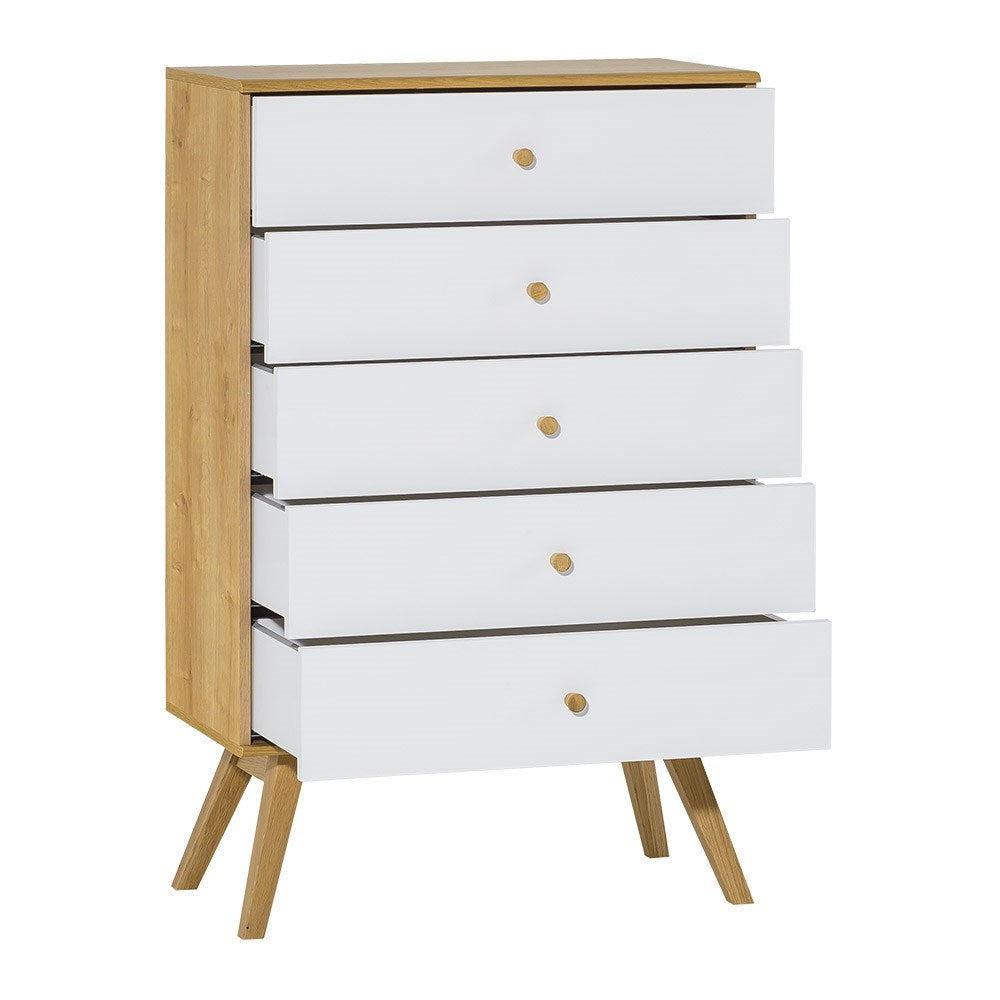 VOX Nature Chest of Drawers - White & Oak Effect