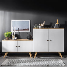Load image into Gallery viewer, VOX Nature Large Wooden Sideboard - White &amp; Oak Effect
