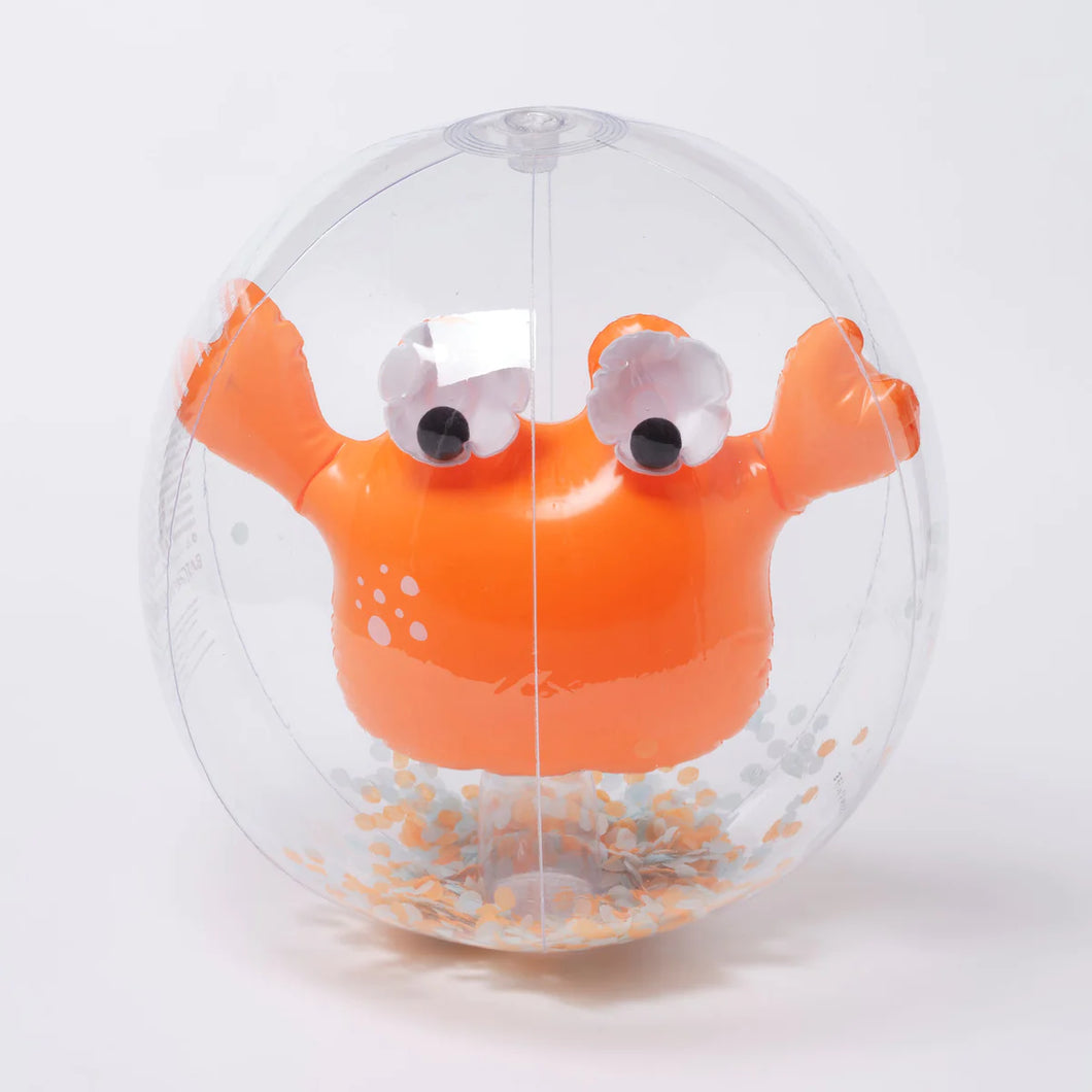 Sunny Life 3D Inflatable Beach Ball - Sonny the Sea Creature/Neon Orange