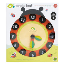 Load image into Gallery viewer, Wooden Tender Leaf Ladybug Teaching Clock
