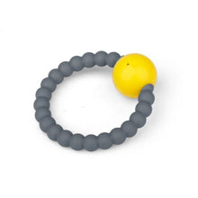Load image into Gallery viewer, Nibbling Rattle Ring - Grey &amp; Yellow
