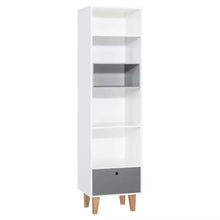 Load image into Gallery viewer, VOX Concept Narrow Bookcase - White &amp; Grey
