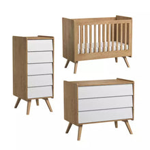 Load image into Gallery viewer, VOX Vintage 3 Piece Cot Nursery Set in a Choice of Oak or 5 Pastel Colours
