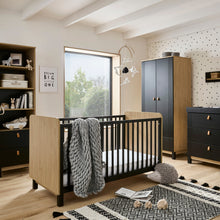 Load image into Gallery viewer, Cuddleco Rafi 5 Piece Nursery Furniture Set - Oak &amp; Black
