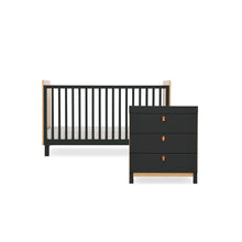 Load image into Gallery viewer, Cuddleco Rafi 2 Piece Nursery Furniture Set - Oak &amp; Black
