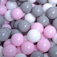 Load image into Gallery viewer, MEOWBABY Round Ball Pit Velvet 30cm - Dark Pink (200 Balls Whte, Grey &amp; Pastel Pink)
