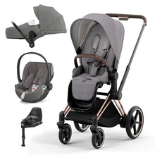 Load image into Gallery viewer, CYBEX EPRIAM PLUS Cloud Z2 Travel System - Rosegold/Manhattan Grey
