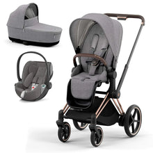 Load image into Gallery viewer, CYBEX EPRIAM PLUS Cloud Z2 Travel System - Rosegold/Manhattan Grey
