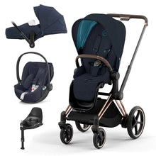 Load image into Gallery viewer, CYBEX EPRIAM PLUS Cloud Z2 Travel System - Rosegold/Midnight Blue
