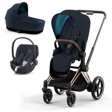 Load image into Gallery viewer, CYBEX EPRIAM PLUS Cloud Z2 Travel System - Rosegold/Midnight Blue
