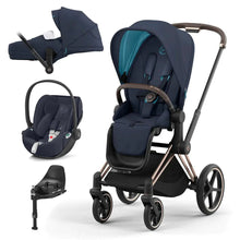 Load image into Gallery viewer, CYBEX PRIAM Cloud Z2 Travel System - Rosegold/Nautical Blue

