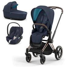 Load image into Gallery viewer, CYBEX PRIAM Cloud Z2 Travel System - Rosegold/Nautical Blue
