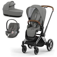 Load image into Gallery viewer, CYBEX PRIAM Cloud Z2 Travel System - Chrome Brown/Soho Grey

