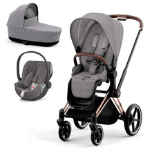 Load image into Gallery viewer, CYBEX PRIAM PLUS Cloud Z2 Travel System - Rosegold/Manhattan Grey
