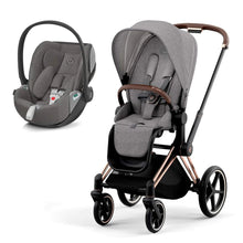 Load image into Gallery viewer, CYBEX PRIAM PLUS Cloud Z2 Travel System - Rosegold/Manhattan Grey
