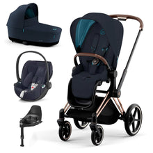 Load image into Gallery viewer, CYBEX PRIAM PLUS Cloud Z2 Travel System - Rosegold/Midnight Blue
