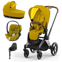 Load image into Gallery viewer, CYBEX PRIAM Cloud Z2 Plus Travel System - Chrome Brown/Mustard Yellow
