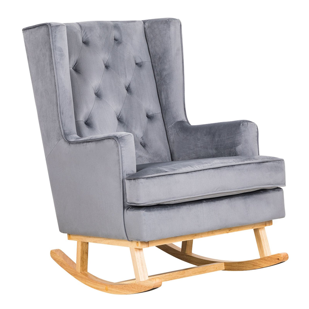 Convertible Nursing Rocking Chair - Midnight Grey Natural legs
