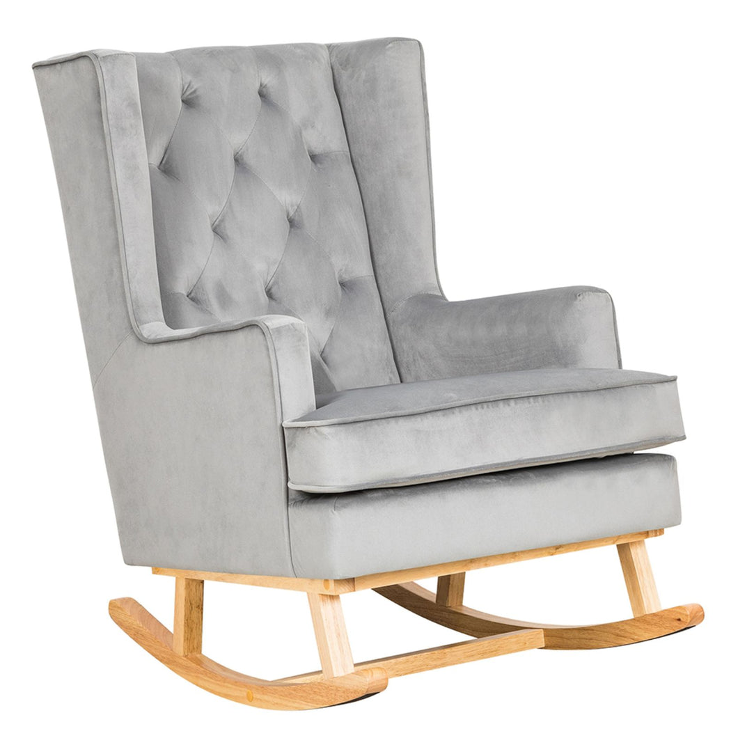 Convertible Nursing Rocking Chair - Quiet Grey Natural Legs